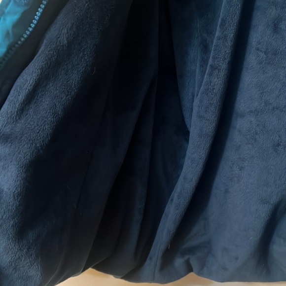 Lands End XL Juniors cozy dark turquoise jacket with hoddie inner soft fabric - Picture 14 of 15